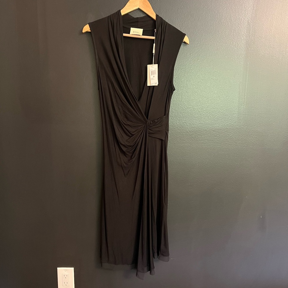 Elie Tahari Elegant Black Draped Dress- New